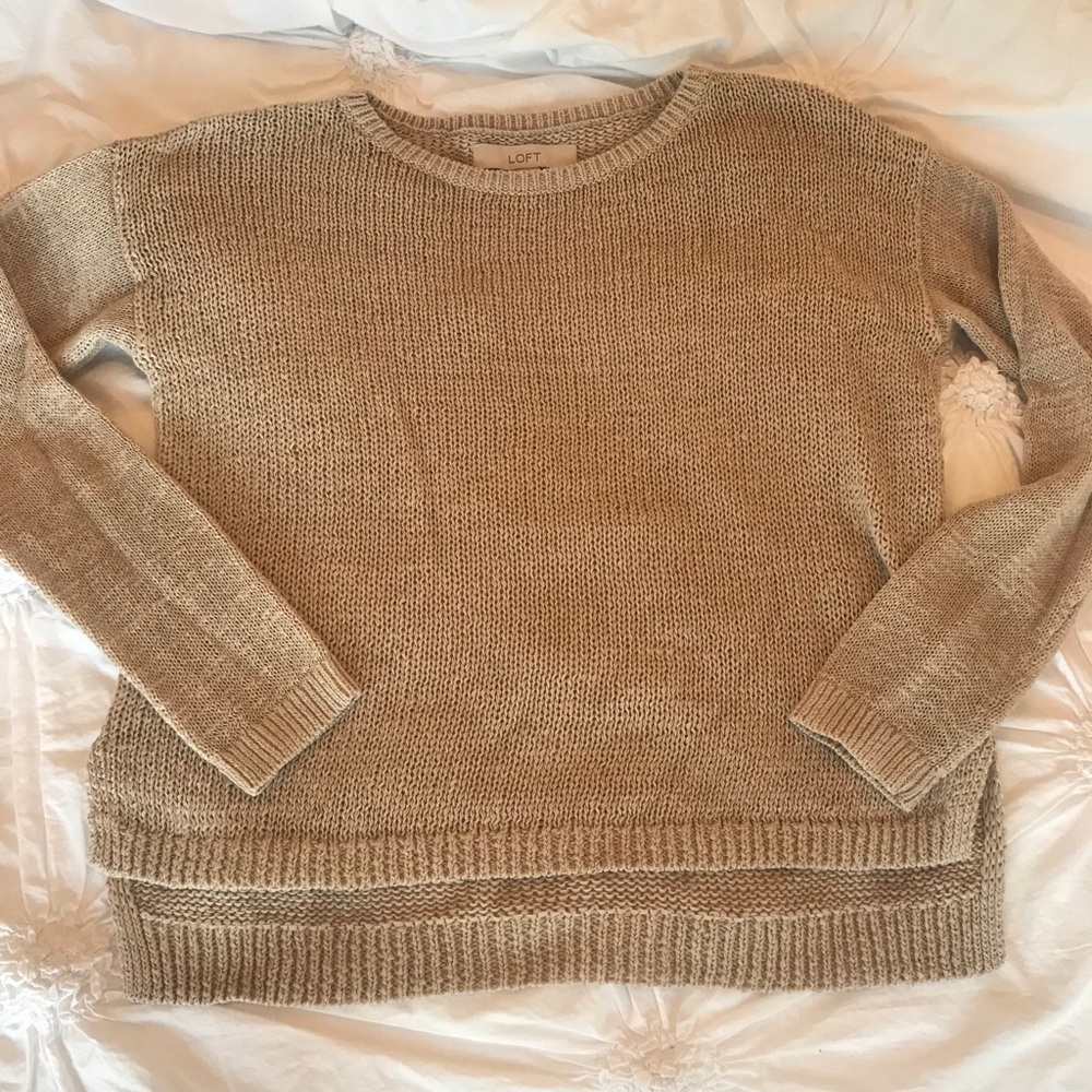 Ann Taylor LOFT light tan beige sweater sz xs